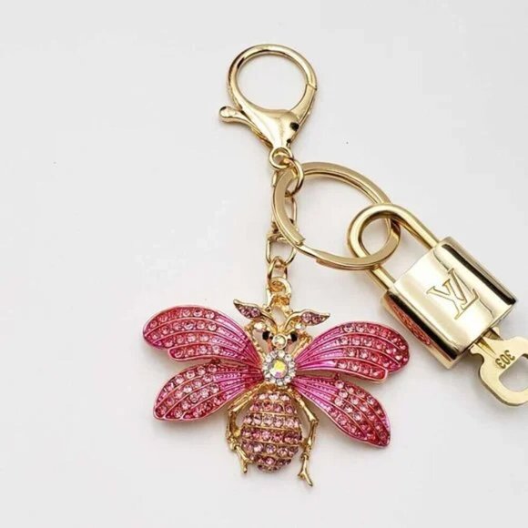 100% Auth Louis Vuitton Lock & Key with unbranded Bagcharm, Keycharm, Keychain - Picture 4 of 9